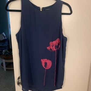 Navy Blue Sleeveless Blouse